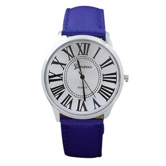 Sanwood Casual Roman Numerals Faux Leather Quartz Analog Watch Sapphire Blue (Intl)  