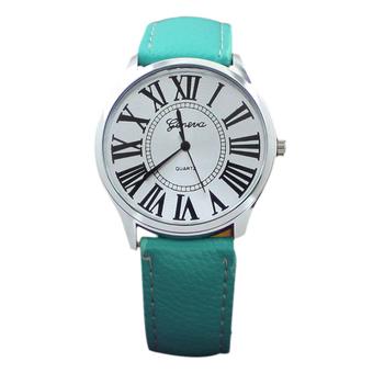 Sanwood Casual Roman Numerals Faux Leather Quartz Analog Watch Mint Green (Intl)  