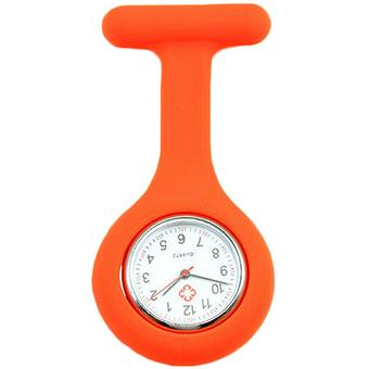 Sanwood Cute Silicone Nurse Watch Brooch Quartz Watch Orange (Intl)  