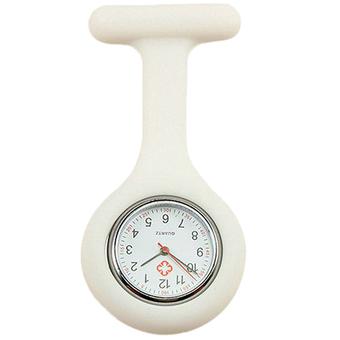 Sanwood Cute Silicone Nurse Watch Brooch Quartz Watch White (Intl)  