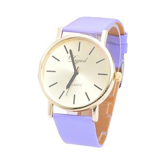 Sanwood Geneva Women's Men's Faux Leather Quartz Analog Wrist Watch Purple  