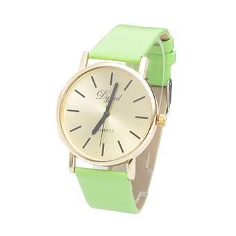 Sanwood Geneva Women's Men's Faux Leather Quartz Analog Wrist Watch Green  