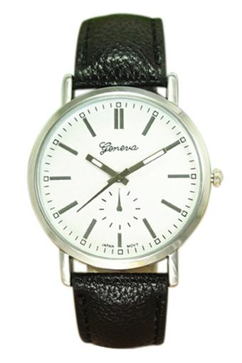 Sanwood Men's White Case Faux Leather Wrist Watch  