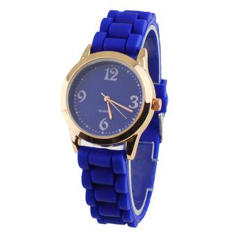 Sanwood Unisex Geneva Silicone Band Quartz Analog Watch Dark Blue (Intl)  