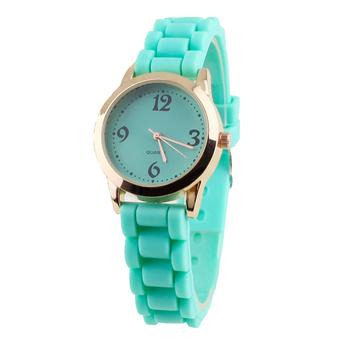 Sanwood Unisex Geneva Silicone Band Quartz Analog Watch Mint Green (Intl)  