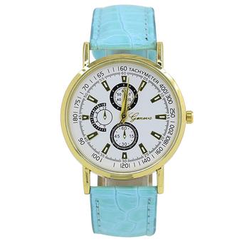 Sanwood Unisex Geneva Small Scale Dial Faux Leather Quartz Watch Mint Green (Intl)  