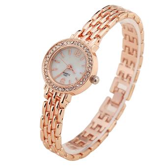 Sanwood Women's Analog Quartz Alloy Band Bracelet Wrist Watch Golden White (Intl)  