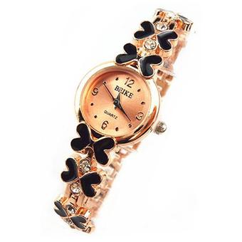 Sanwood Women's Butterfly Rhinestone Bracelet Wrist Watch Black (Intl)  