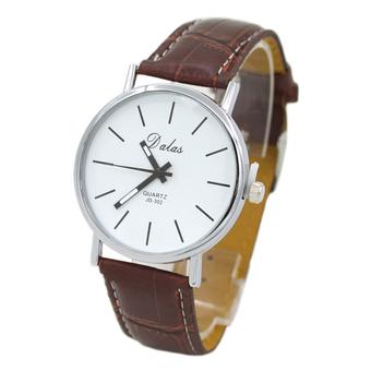 Sanwood Women's Classic Leather Band Quartz Wrist Watch Brown (Intl)  