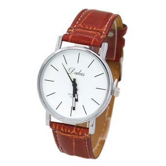 Sanwood Women's Classic Leather Band Quartz Wrist Watch Red (Intl)  