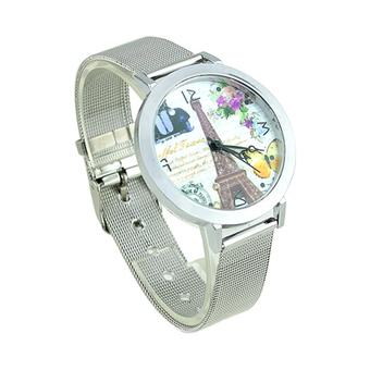 Sanwood Women's Eiffel Tower Face Silver Band Quartz Watch Style 4  