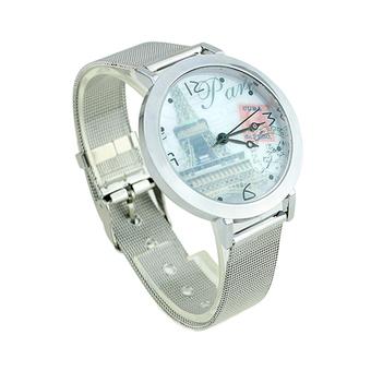 Sanwood Women's Eiffel Tower Face Silver Band Quartz Watch Style 3  