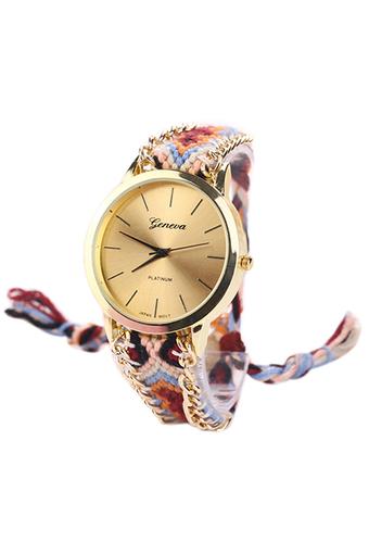 Sanwood Women's Fashion Multicolor Cotton Strap Watch  