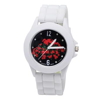 Sanwood Women's Flower Dial Silicone Band Quartz Analog Wrist Watch Type 1 (Intl)  