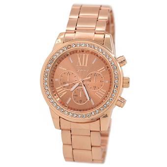 Sanwood Women's Geneva Alloy Roman Number Quartz Wrist Watch Rose Golden (Intl)  