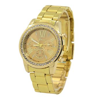 Sanwood Women's Geneva Alloy Roman Number Quartz Wrist Watch Golden - Intl  