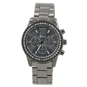 Sanwood Women's Geneva Alloy Roman Number Quartz Wrist Watch Black (Intl)  