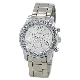 Sanwood Women's Geneva Alloy Roman Number Quartz Wrist Watch Silver (Intl)  