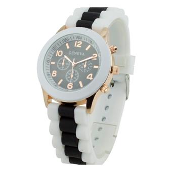 Sanwood Women's Geneva Jelly Silicone Strap Quartz Sports Watch Black  