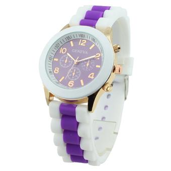 Sanwood Women's Geneva Jelly Silicone Strap Quartz Sports Watch Purple  