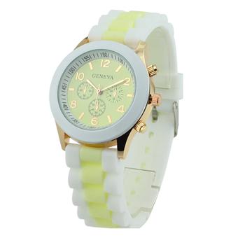 Sanwood Women's Geneva Jelly Silicone Strap Quartz Sports Watch Yellow  