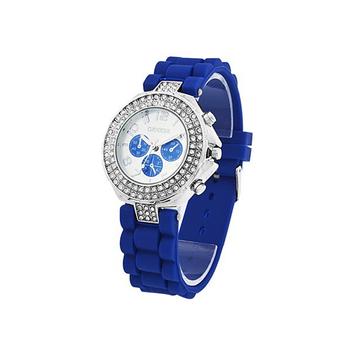 Sanwood Women's Geneva Silicone Jelly Wrist Watch Dark Blue  