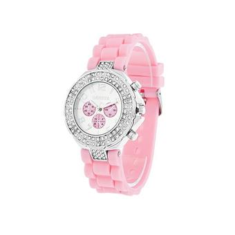 Sanwood Women's Geneva Silicone Jelly Wrist Watch Pink  