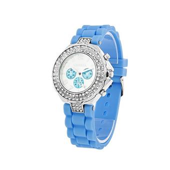 Sanwood Women's Geneva Silicone Jelly Wrist Watch Sky Blue  