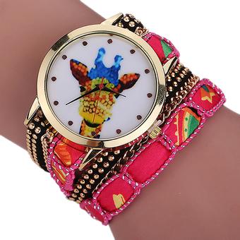 Sanwood Women's Giraffe Multi-layers Mini Beads Bracelet Wrist Watch Type 3  