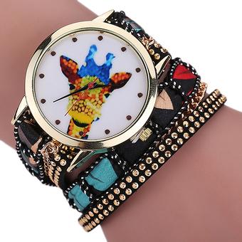 Sanwood Women's Giraffe Multi-layers Mini Beads Bracelet Wrist Watch Type 4  