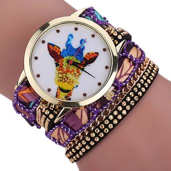 Sanwood Women's Giraffe Multi-layers Mini Beads Bracelet Wrist Watch Type 5  