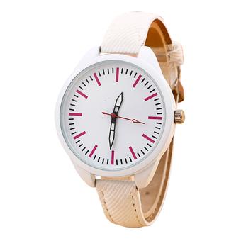 Sanwood Women's Jean Fabric Strap Quartz Wrist Watch White  