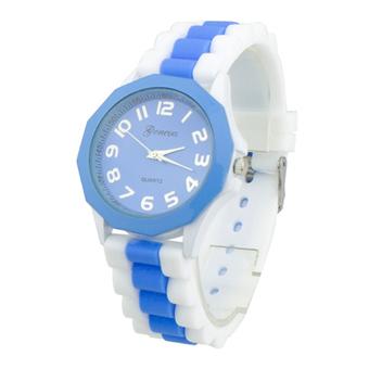 Sanwood Women's Jelly Silicone Band Sports Quartz Wrist Watch Light Blue  