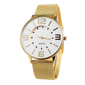 Sanwood Women's Men's Mesh Stainless Steel Quartz Analog Wrist Watch  