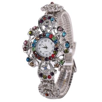 Sanwood Women's Rhinestone Flower Quartz Wrist Watch Multi-Color  