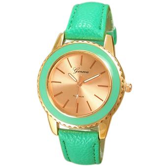 Sanwood Women's Rose Gold Plated Faux Leather Analog Quartz Wrist Watch Mint Green  