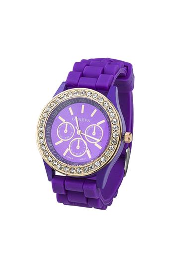 Sanwood Women's Silicone Strap Wrist Watch Purple  