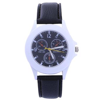 Sanwood Women's Sport Faux Leather Band Quartz Wrist Watch Black  