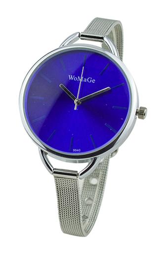 Sanwood Women's Stainless Steel Strap Wrist Watch Dark Blue  