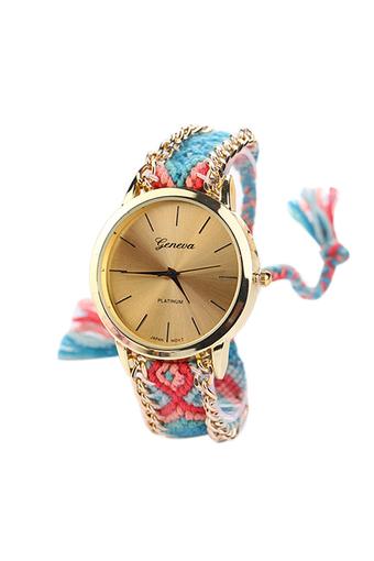 Sanwood Women's Trendy Multicolor Cotton Strap Watch  