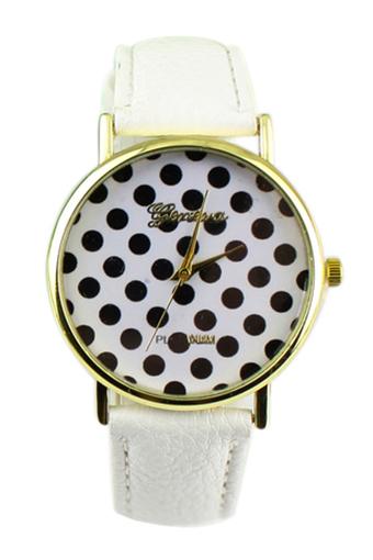 Sanwood Women's White Leather Strap Watch  