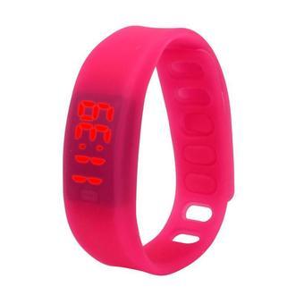 Scolour Womens Mens Silicone Rubber LED Watch Date Sports Bracelet Digital Wrist Watch Date Sports Bracelet Digital WristWatch(Red) (Intl)  