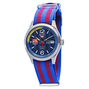 Seiko 5 Jam Tangan Unisex - Biru/Merah - Strap Nylon - SRP303K1  