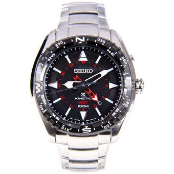 Seiko Prospex SUN049P1 Land Kinetic GMT 100M Jam Tangan Pria - Hitam - Strap Stainless Steel - SUN049P1  