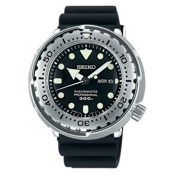 Seiko Prospex Tuna Marinemaster Professional 300M Divers Quartz Jam Tangan Pria - Silver Hitam - Strap Karet - SBBN033  