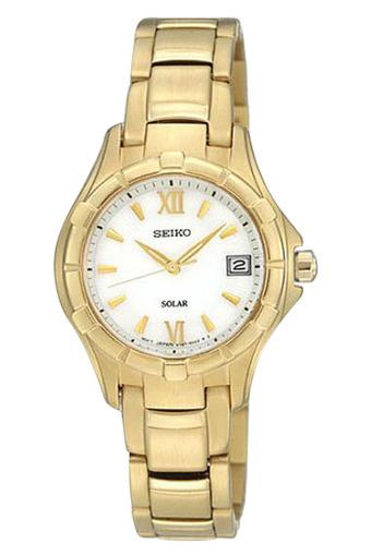 Seiko Solar Jam Tangan Wanita - Gold - Strap Stainless Steel - SUT032P1  