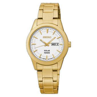 Seiko Solar Jam Tangan Wanita - Gold - Strap Stainless Steel - SUT164P1  