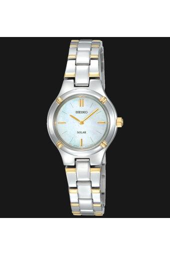 Seiko Solar Jam Tangan Wanita - Gold - Strap Stainless Steel - SUP066  