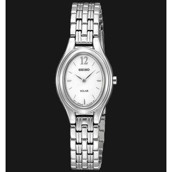 Seiko Solar Jam Tangan Wanita - Silver-Gold - Strap Stainless Steel - SUP005P1  