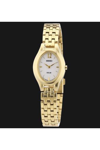 Seiko Solar Jam Tangan Wanita - Silver-Gold - Strap Stainless Steel - SUP008P1  